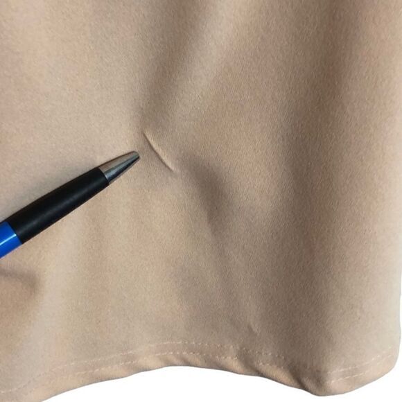 Lulus dress Size XS fit and flare back hidden zipper V-neck lined pale peach NWT - Picture 7 of 8